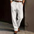 Men's Vertical Stripe Pleated Wide‐Leg Trousers